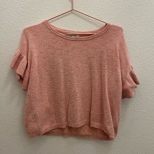 Madewell Peach Ruffle Top